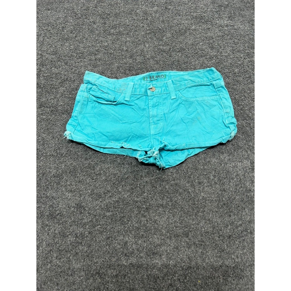 J Brand Shorts Womens Size 27 Turquoise Blue Cut Off Low Rise Denim Summer USA